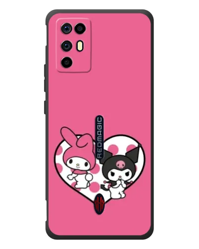 Чехол для ZTE Nubia RedMagic 6R с картинкой «Kuromi и My Melody»