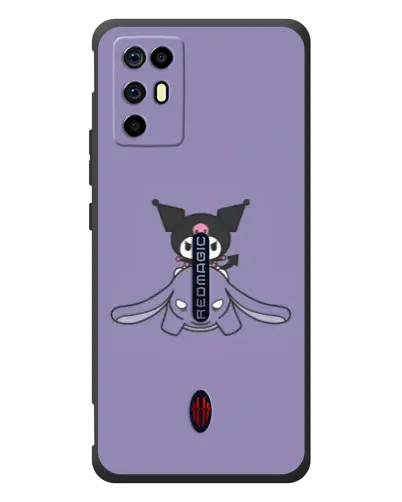 Чехол для ZTE Nubia RedMagic 6R с картинкой «Kuromi на лиловом фоне»