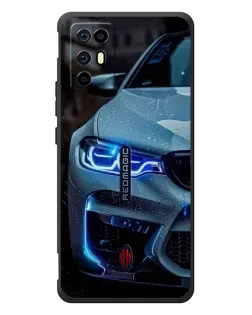 Чохол для ZTE Nubia RedMagic 6R з картинкою «Погляд BMW з синіми фарами»