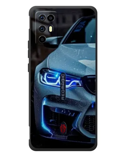 Чехол для ZTE Nubia RedMagic 6R с картинкой «Взгляд BMW с синими фарами»