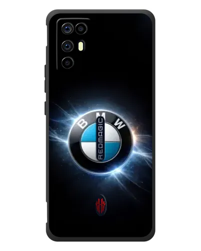 Чехол для ZTE Nubia RedMagic 6R с картинкой «BMW — неоновое сияние»