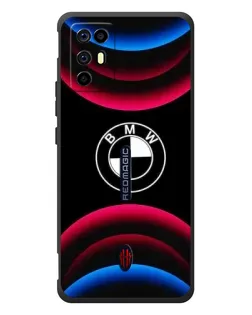 Чехол для ZTE Nubia RedMagic 6R с картинкой «Логотип BMW и неоновые дуги»