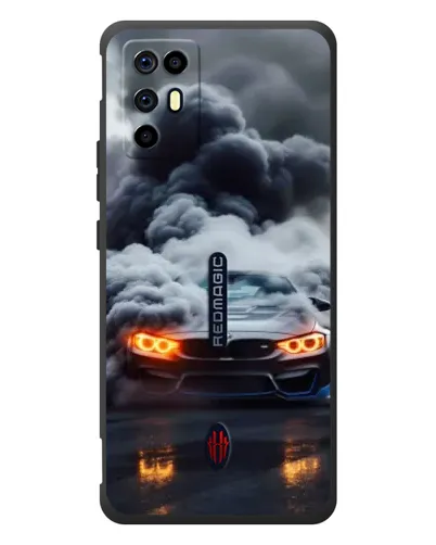 Чехол для ZTE Nubia RedMagic 6R с картинкой «BMW в дыму»