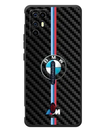 Чехол для ZTE Nubia RedMagic 6R с картинкой «Эмблема BMW и карбон»