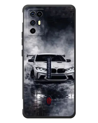 Чехол для ZTE Nubia RedMagic 6R с картинкой «BMW сквозь туман»