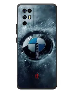 Чехол для ZTE Nubia RedMagic 6R с картинкой «Логотип BMW — лед»