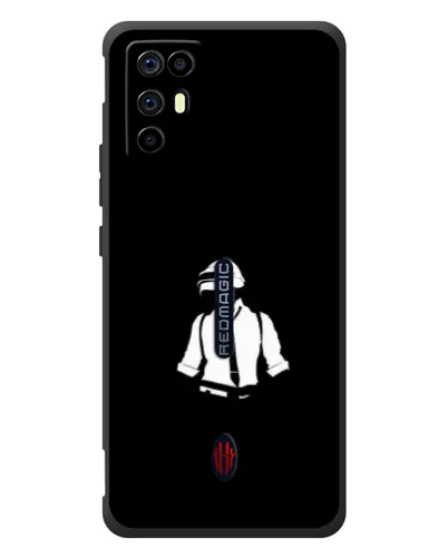 Чехол для ZTE Nubia RedMagic 6R с картинкой «PUBG — белый шлем»
