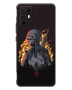 Чохол для ZTE Nubia RedMagic 6R з картинкою «PUBG — вогняний силует»