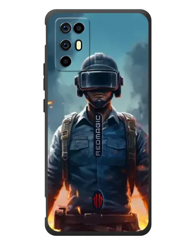 Чехол для ZTE Nubia RedMagic 6R с картинкой «PUBG — реалистичный герой»