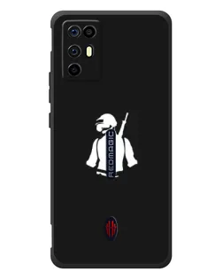 Чохол для ZTE Nubia RedMagic 6R з картинкою «PUBG — силует воїна»