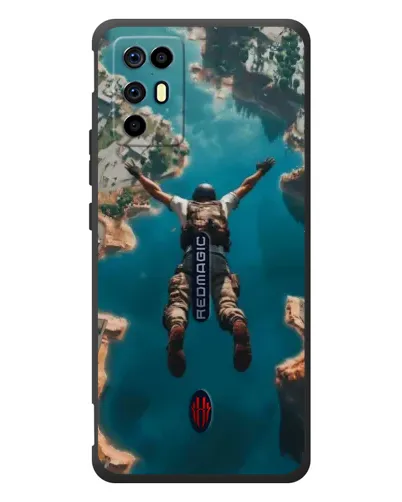 Чехол для ZTE Nubia RedMagic 6R с картинкой «PUBG — свободное падение»
