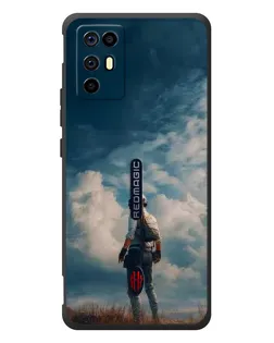 Чохол для ZTE Nubia RedMagic 6R з картинкою «Герой PUBG на скелі»