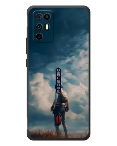 Чехол для ZTE Nubia RedMagic 6R с картинкой «Герой PUBG на скале»