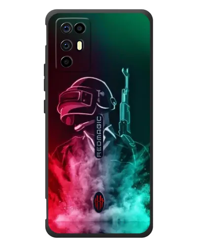 Чехол для ZTE Nubia RedMagic 6R с картинкой «PUBG — огненный воин»
