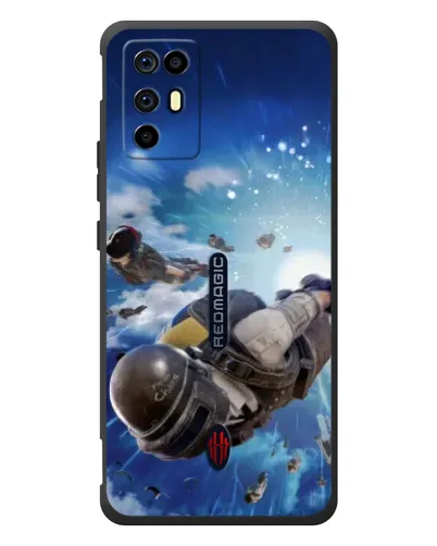 Чехол для ZTE Nubia RedMagic 6R с картинкой «Десант PUBG — прыжок»