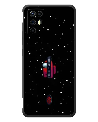 Чехол для ZTE Nubia RedMagic 6R с картинкой «Красный Among Us»
