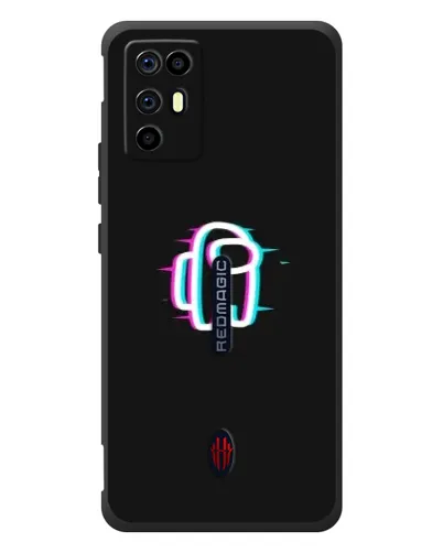 Чехол для ZTE Nubia RedMagic 6R с картинкой «Among Us неон»