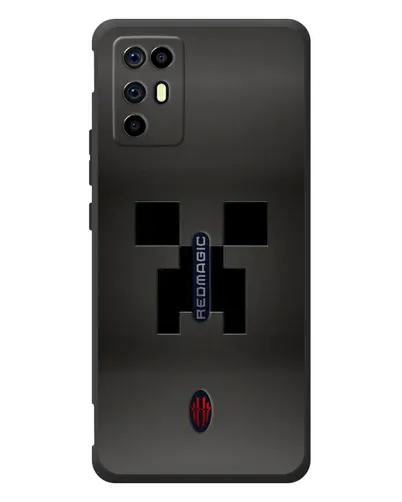 Чехол для ZTE Nubia RedMagic 6R с картинкой «Черный крипер градиент»