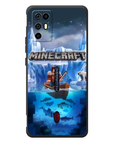 Чехол для ZTE Nubia RedMagic 6R с картинкой «Minecraft ледяной мир»