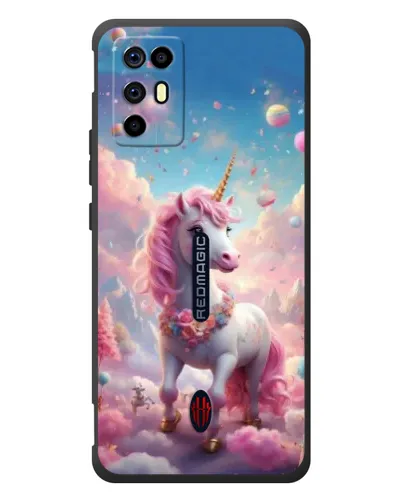 Чехол для ZTE Nubia RedMagic 6R с картинкой «Единорог среди облаков»