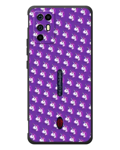Чехол для ZTE Nubia RedMagic 6R с картинкой «Единороги на фиолетовом»