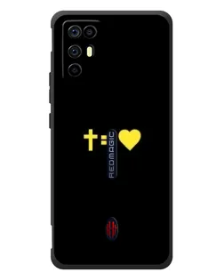 Чехол для ZTE Nubia RedMagic 6R с картинкой «Сердце и Крест»