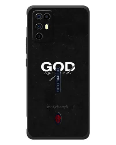 Чехол для ZTE Nubia RedMagic 6R с картинкой «GOD — Бог над всем»