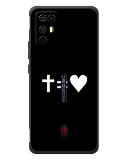 Чехол для ZTE Nubia RedMagic 6R с картинкой «Крест и Сердце»