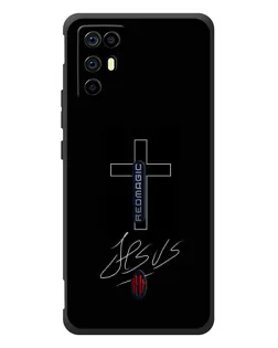 Чехол для ZTE Nubia RedMagic 6R с картинкой «Графический крест Jesus» Чехол для ZTE Nubia RedMagic 6R с картинкой «Графический крест Jesus»