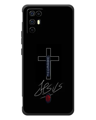 Чехол для ZTE Nubia RedMagic 6R с картинкой «Графический крест Jesus» Чехол для ZTE Nubia RedMagic 6R с картинкой «Графический крест Jesus»