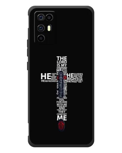 Чехол для ZTE Nubia RedMagic 6R с картинкой «Текстовый крест» Чехол для ZTE Nubia RedMagic 6R с картинкой «Текстовый крест»