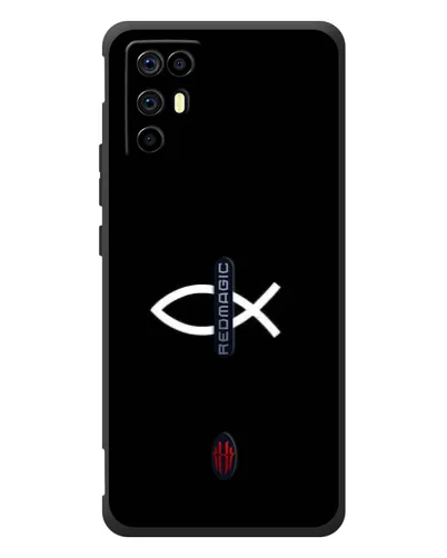 Чехол для ZTE Nubia RedMagic 6R с картинкой «Символ рыбы Jesus» Чехол для ZTE Nubia RedMagic 6R с картинкой «Символ рыбы Jesus»
