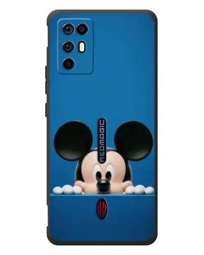 Чехол для ZTE Nubia RedMagic 6R с картинкой «Микки выглядывает» Чехол для ZTE Nubia RedMagic 6R с картинкой «Микки выглядывает»