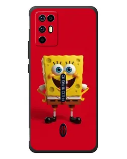 Чехол для ZTE Nubia RedMagic 6R с картинкой «Спанч Боб на красном»