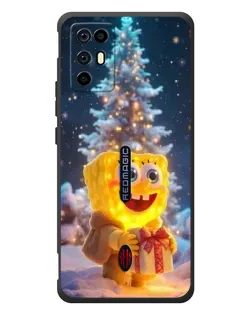 Чехол для ZTE Nubia RedMagic 6R с картинкой «Рождественский Спанч Боб»