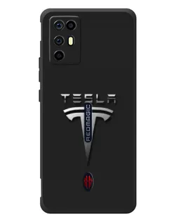 Чохол для ZTE Nubia RedMagic 6R з картинкою «Сталевий логотип Tesla»