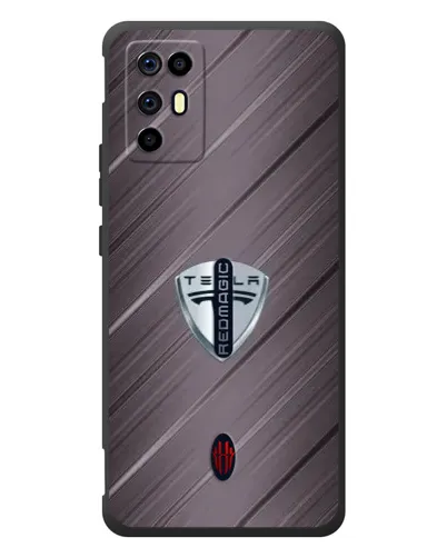Чехол для ZTE Nubia RedMagic 6R с картинкой «Металлическая текстура Tesla»