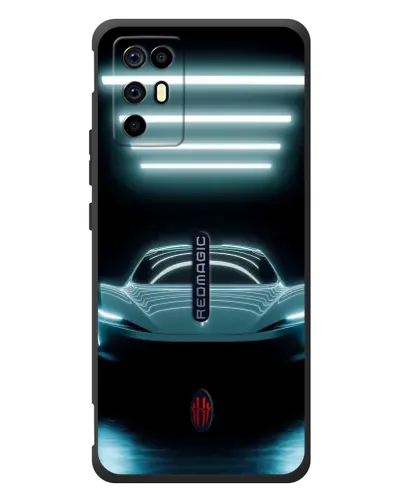 Чехол для ZTE Nubia RedMagic 6R с картинкой «Tesla в неоне»