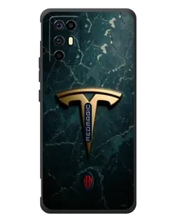 Чохол для ZTE Nubia RedMagic 6R з картинкою «Мармурова Tesla Gold»