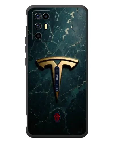 Чехол для ZTE Nubia RedMagic 6R с картинкой «Мраморная Tesla Gold»