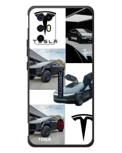 Чохол для ZTE Nubia RedMagic 6R з картинкою «Колаж Cybertruck Tesla»