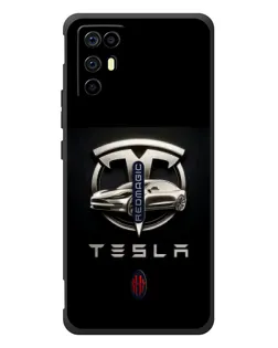 Чохол для ZTE Nubia RedMagic 6R з картинкою «Tesla — срібне авто»