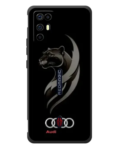 Чехол для ZTE Nubia RedMagic 6R с картинкой «Графика — пантера и Audi» Чехол для ZTE Nubia RedMagic 6R с картинкой «Графика — пантера и Audi»