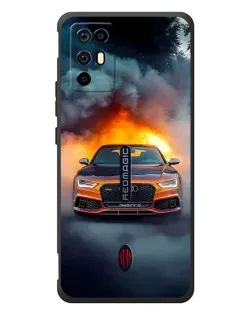 Чохол для ZTE Nubia RedMagic 6R з картинкою «Audi у вогняному диму»