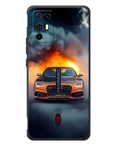 Чехол для ZTE Nubia RedMagic 6R с картинкой «Audi в огненном дыму» Чехол для ZTE Nubia RedMagic 6R с картинкой «Audi в огненном дыму»