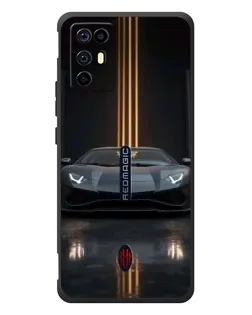 Чохол для ZTE Nubia RedMagic 6R з картинкою «Lamborghini золоті лінії»