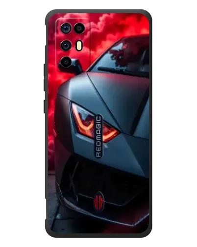 Чехол для ZTE Nubia RedMagic 6R с картинкой «Lamborghini красное сияние»