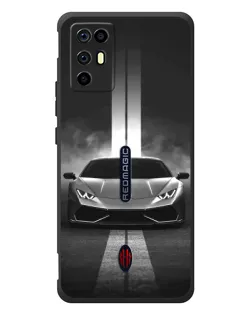 Чехол для ZTE Nubia RedMagic 6R с картинкой «Lamborghini симметрия дорог»