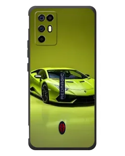 Чехол для ZTE Nubia RedMagic 6R с картинкой «Салатовый Lamborghini Huracan»