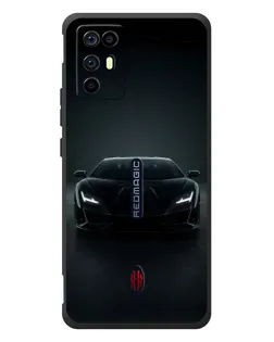 Чехол для ZTE Nubia RedMagic 6R с картинкой «Черный Lamborghini Aventador»